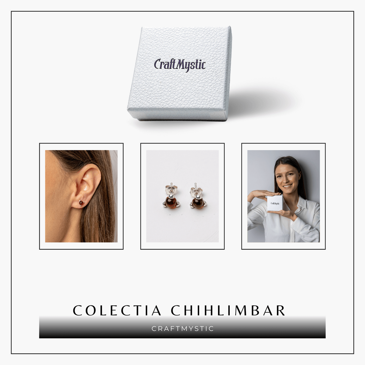 Cercei Argint 925 cu Chihlimbar rosu inchis Natural Rotund - Energie Solara, Delicatete si Protectie