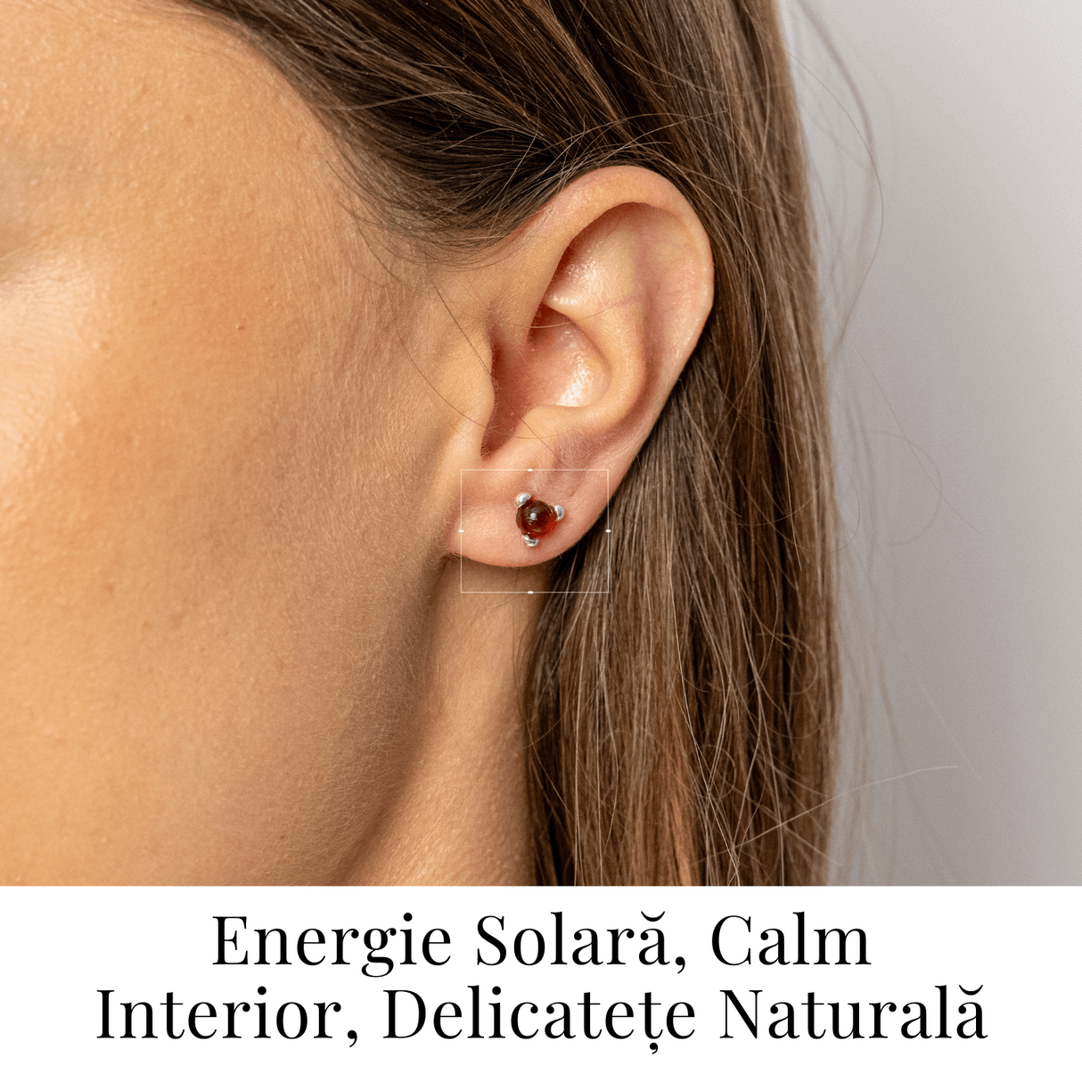 Cercei Argint 925 cu Chihlimbar rosu inchis Natural Rotund - Energie Solara, Delicatete si Protectie