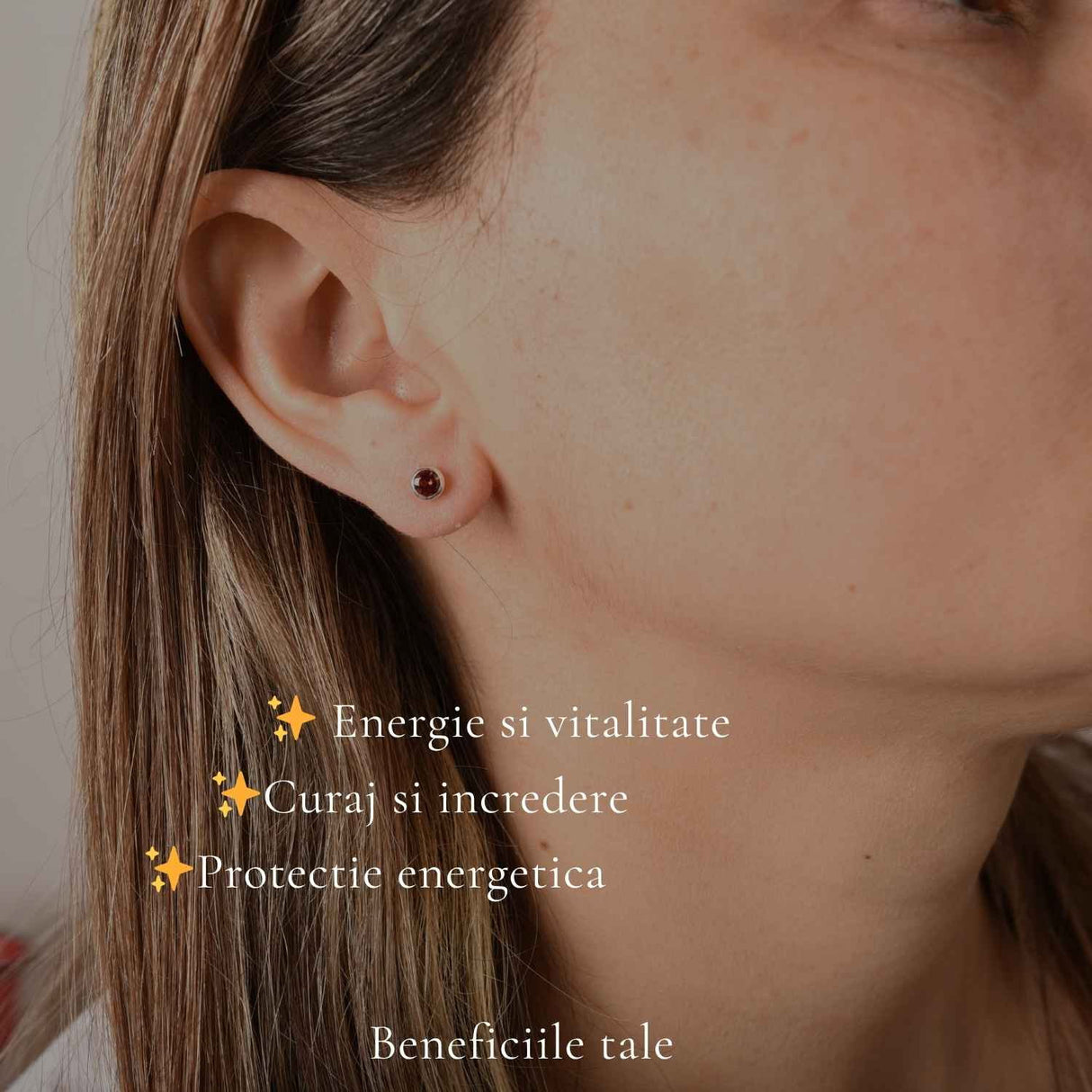 Cercei Argint 925 cu Granat Bobita – Energie, Stabilitate si Incredere