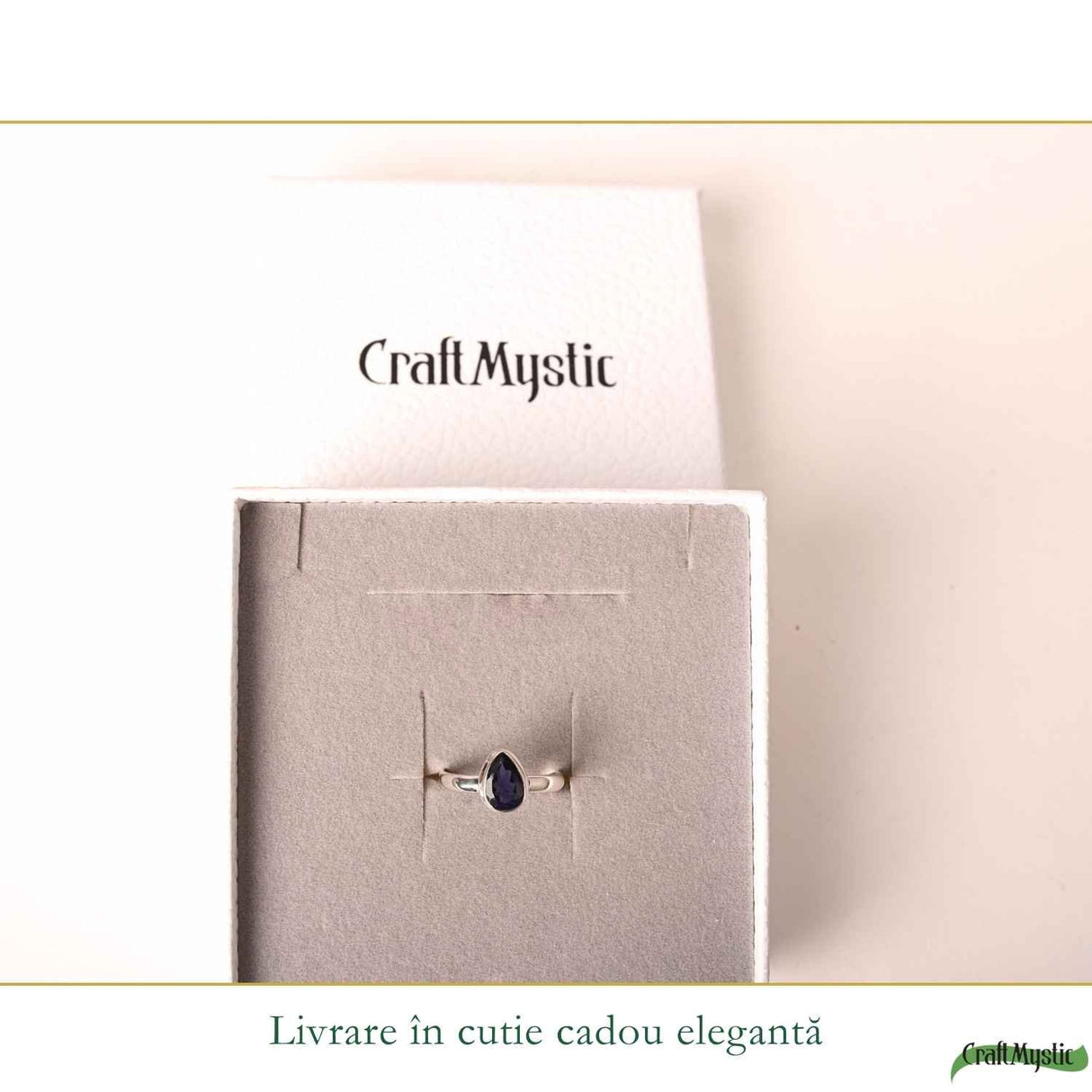 Inel Argint 925 cu Iolit Fatetat Lacrima – Intuitie si Echilibru Interior