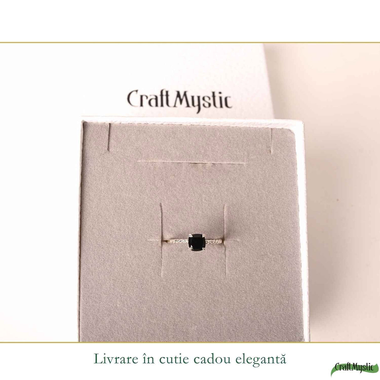 Inel Argint 925 cu Onix Patrat – Protectie si Stabilitate Interioara