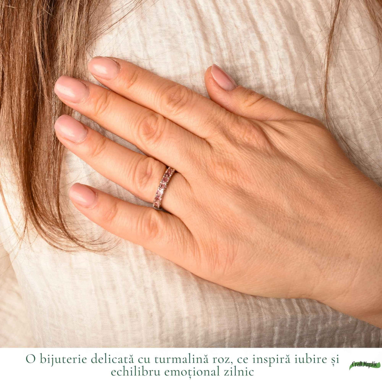 Inel Argint 925 cu Turmalina Roz – Iubire si Echilibru Emotional