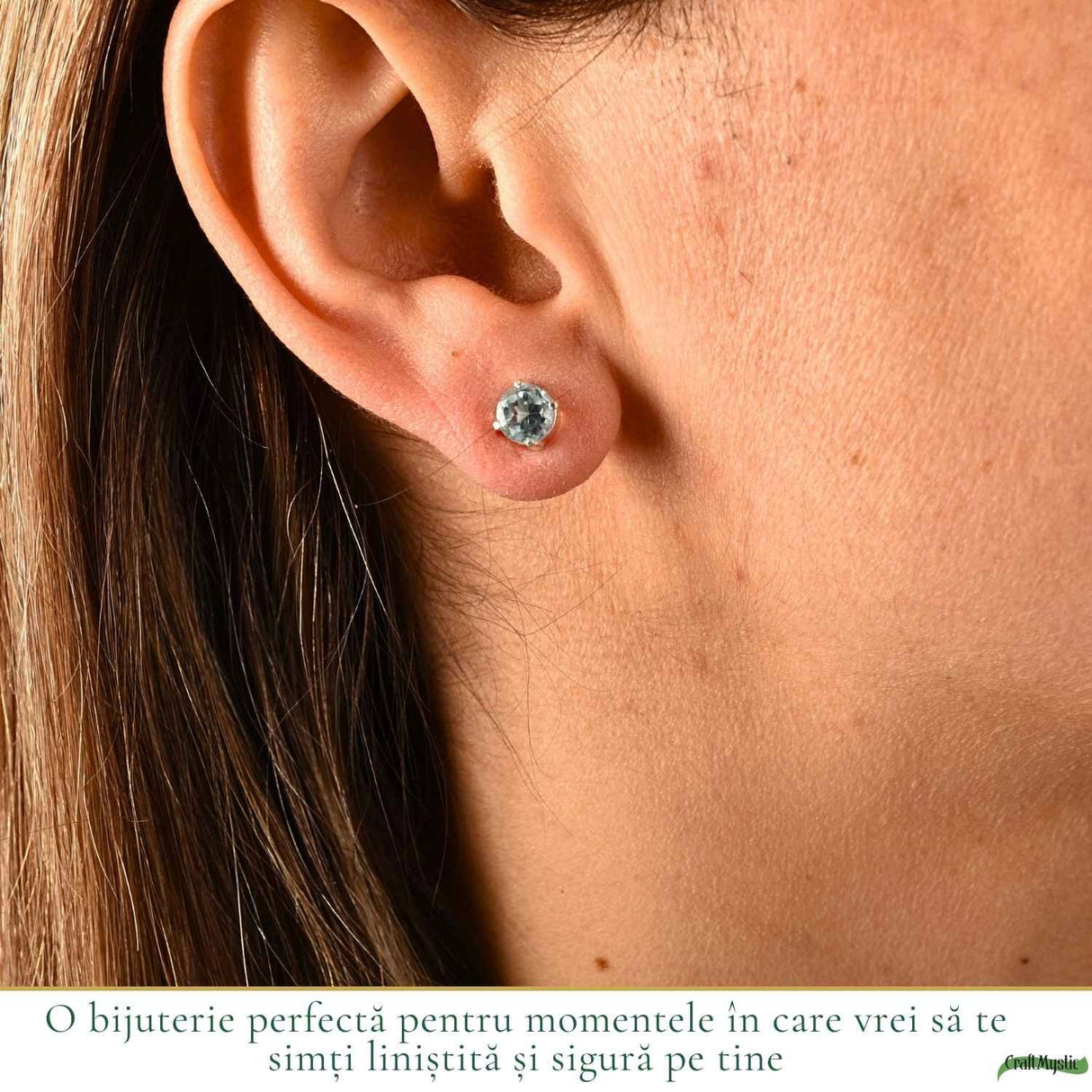 Cercei argint 925 rotunzi cu topaz albastru – calm si claritate zilnica