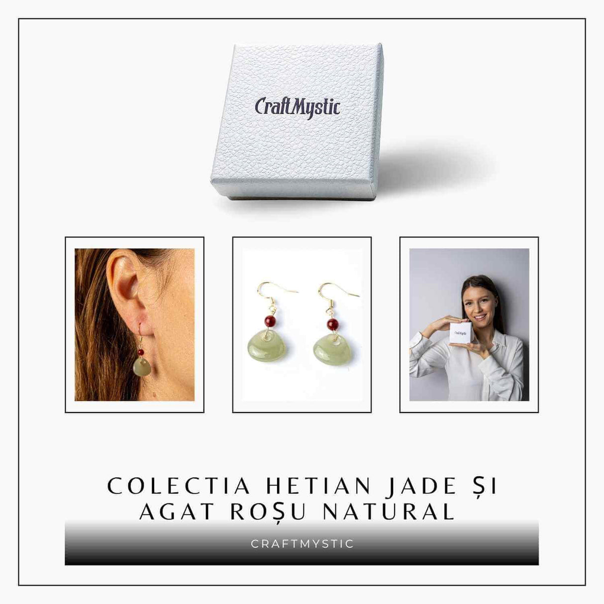 Cercei cu Hetian Jade si Agat Rosu Natural - Echilibru si Protectie Spirituala