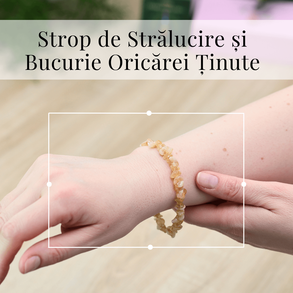Bratara Elastica cu Chipsuri de Citrin
