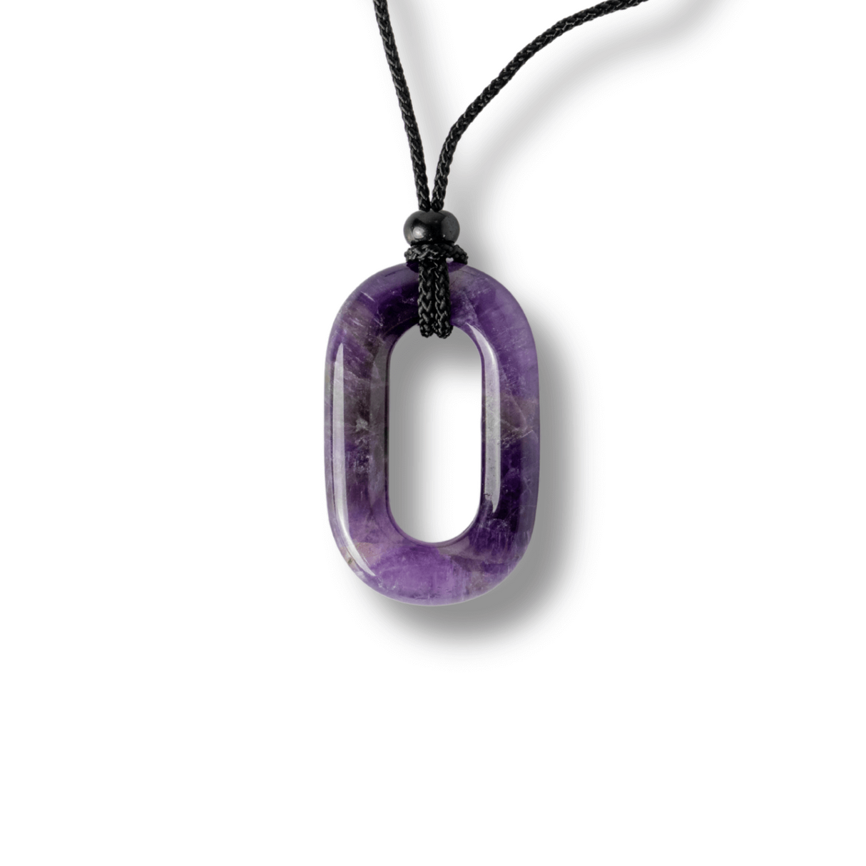 Colier cu Pandantiv Oval din Ametist Natural - Piatra Protectiei si Claritatii Spirituale