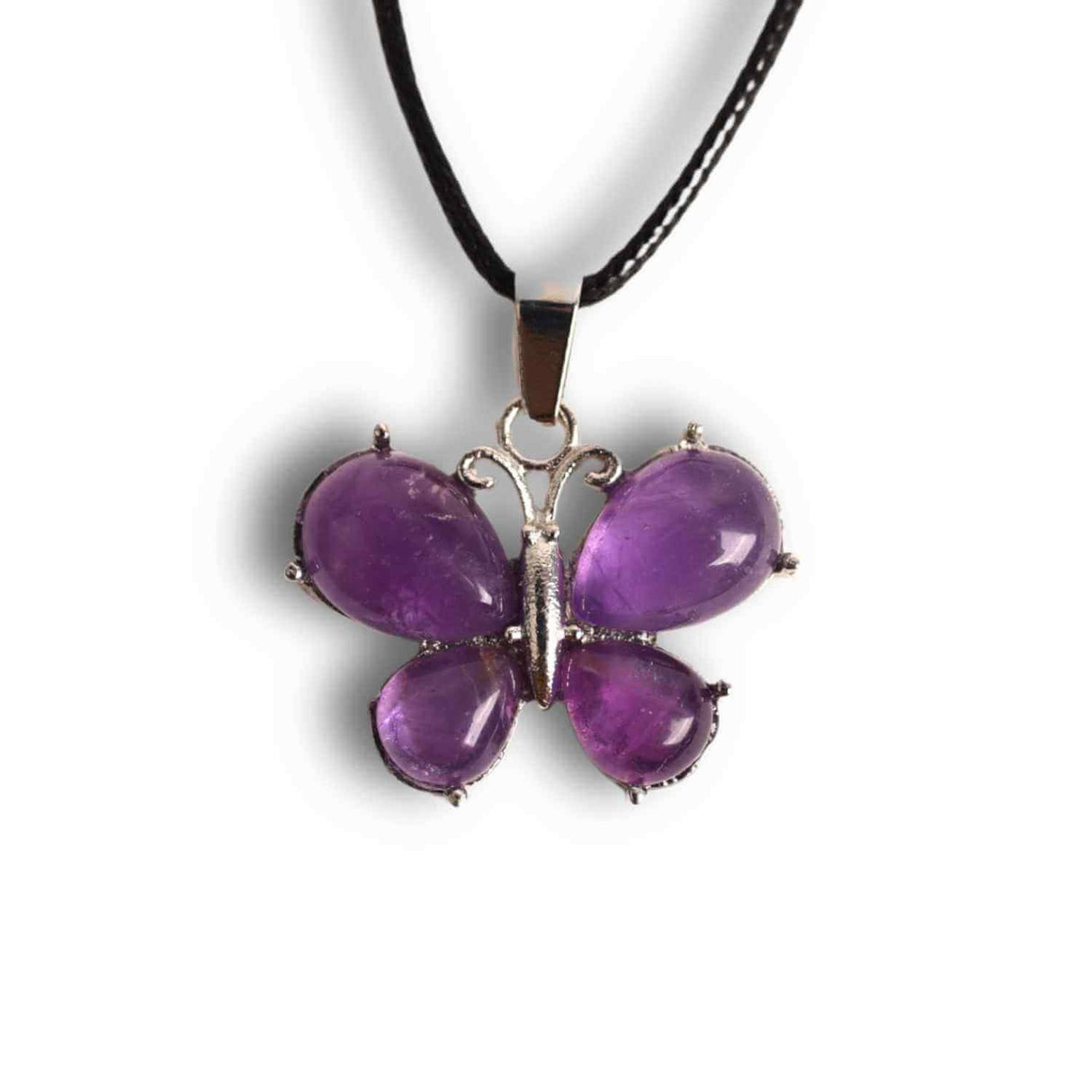 Colier ajustabil fluture cu Ametist - Protectie si Eleganta