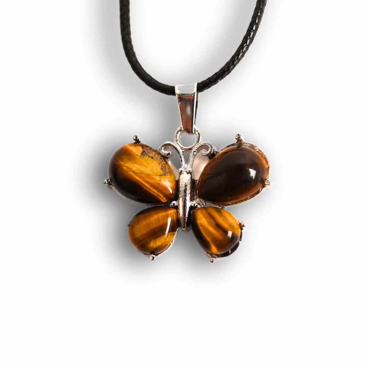 Colier ajustabil fluture cu Cuart Roz - Protectie si Eleganta