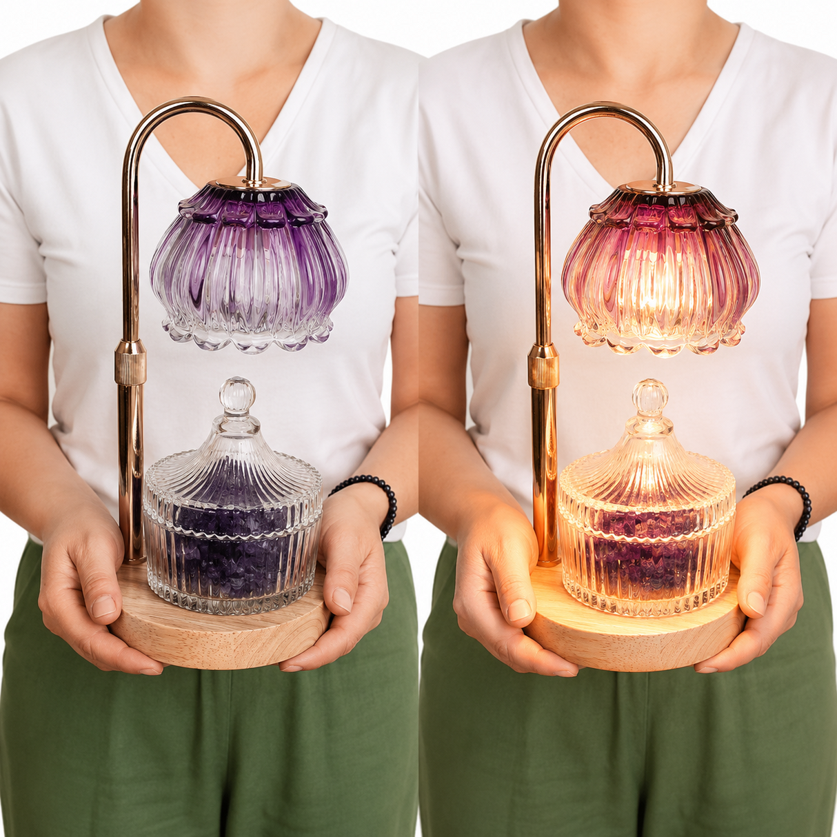 Lampa Floare cu Ametist Brut Natural – Aromaterapie ulei esestial , Relaxare și Energie Armonioasa