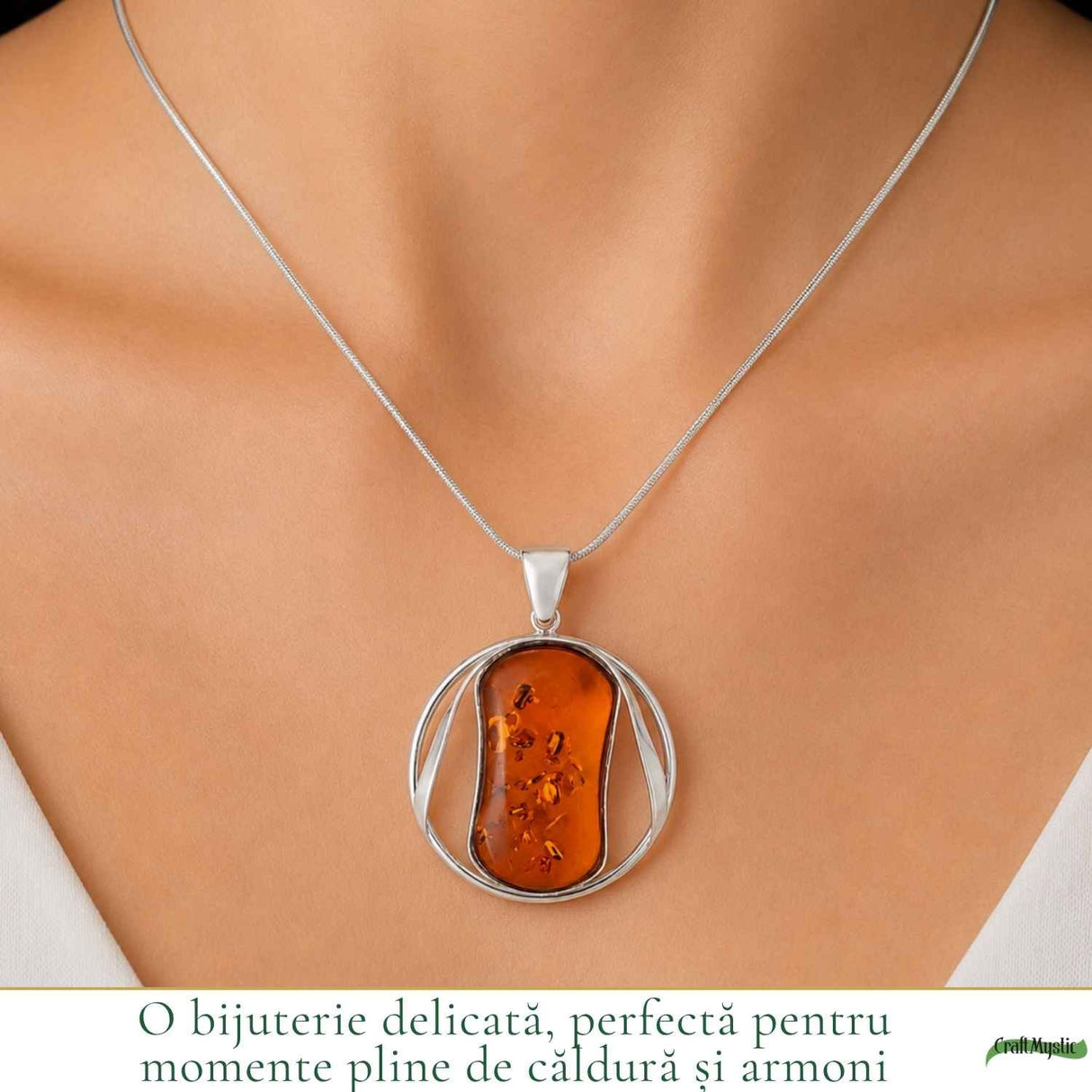 Colier Argint 925 cu Chihlimbar – Eleganta Naturala si Energie Solara