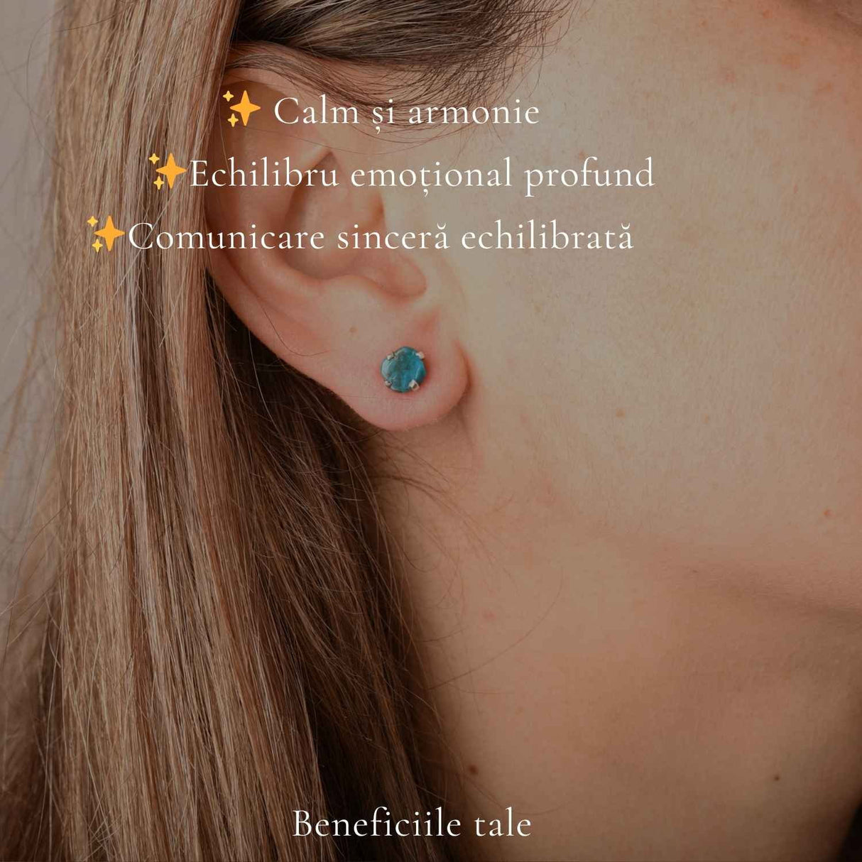 Cercei Argint 925 cu Crisocola Brut Natural – Calm si Feminitate Autentica