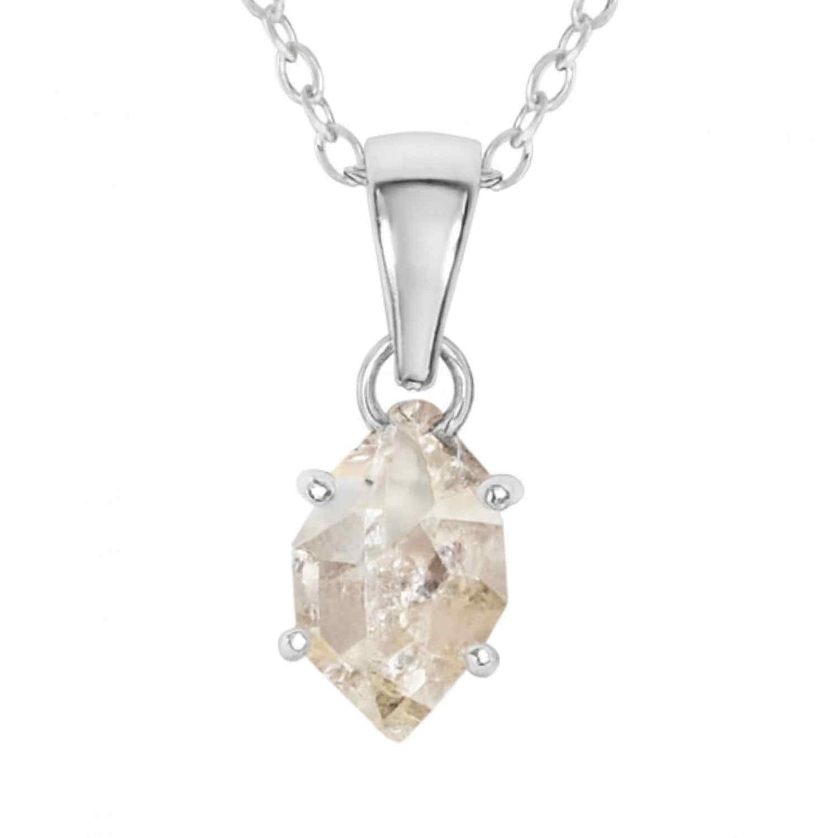 Colier Argint 925 cu Cristal Herkimer - Lumina Interioara si Claritate Divina