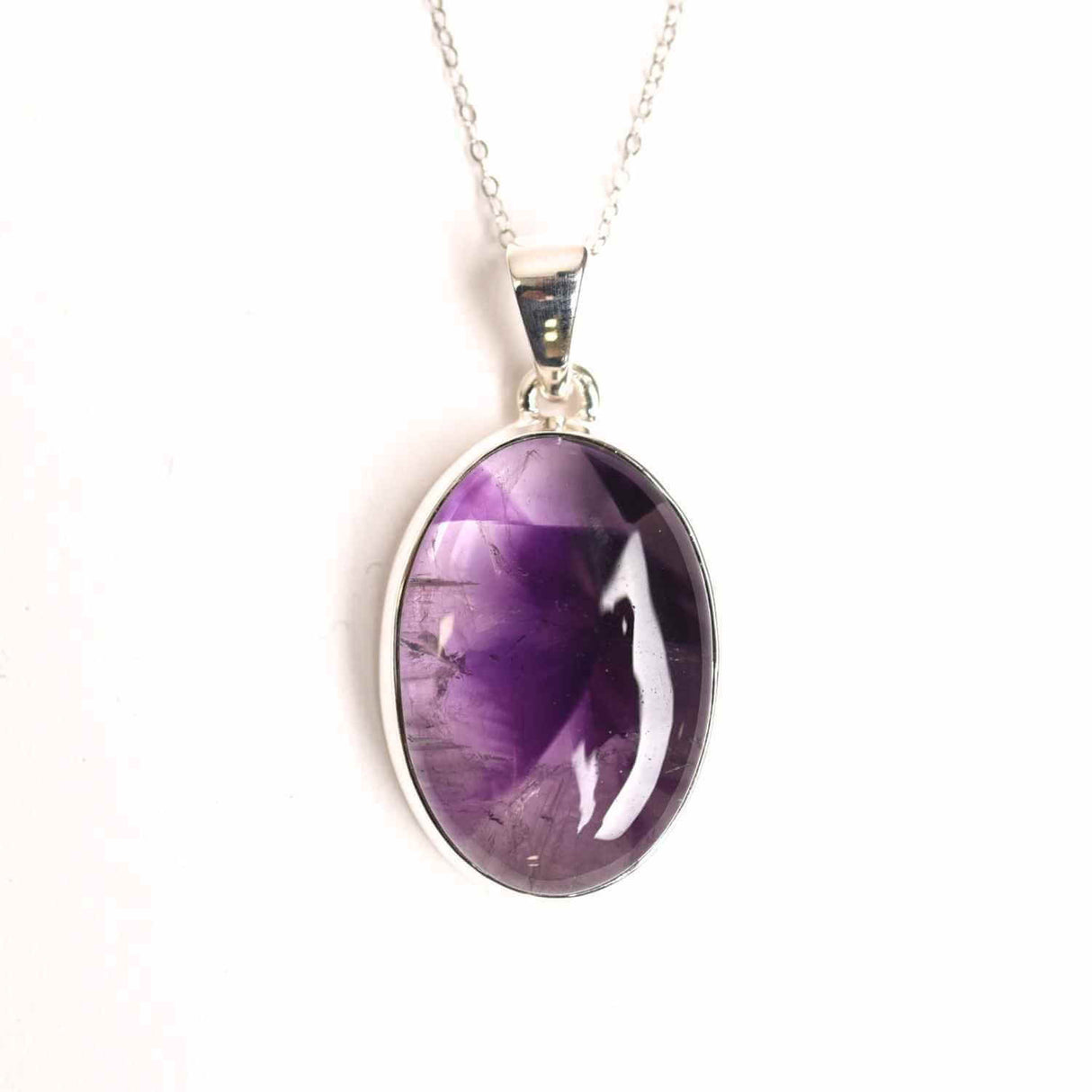 Colier argint 925 cu piatra naturala Atomic Trapiche Amethyst - Claritate si Protectie Spirituala