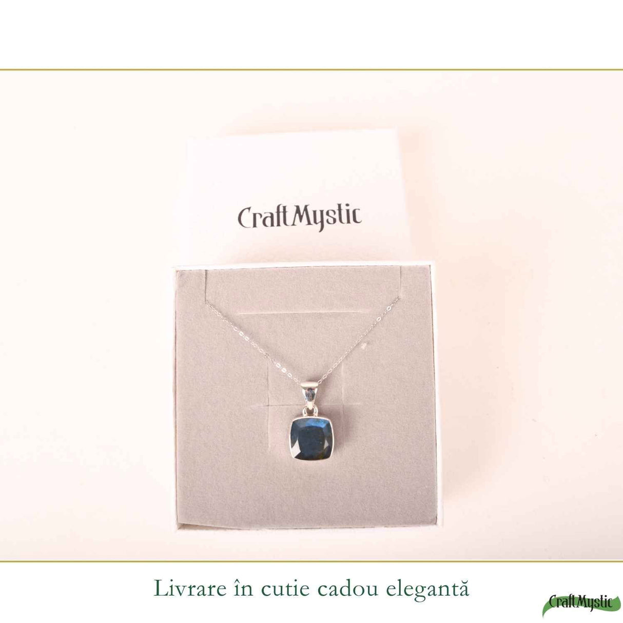 Colier Argint 925 cu Labradorit Fatetat Patrat – Claritate si Protectie