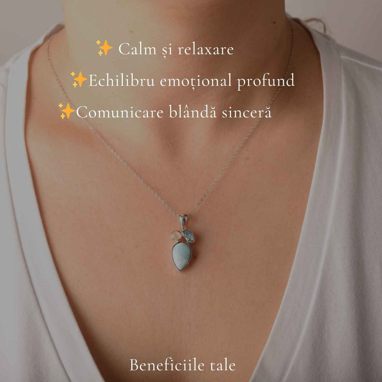 Colier Argint 925 cu Larimar – Calm si Energie Feminina