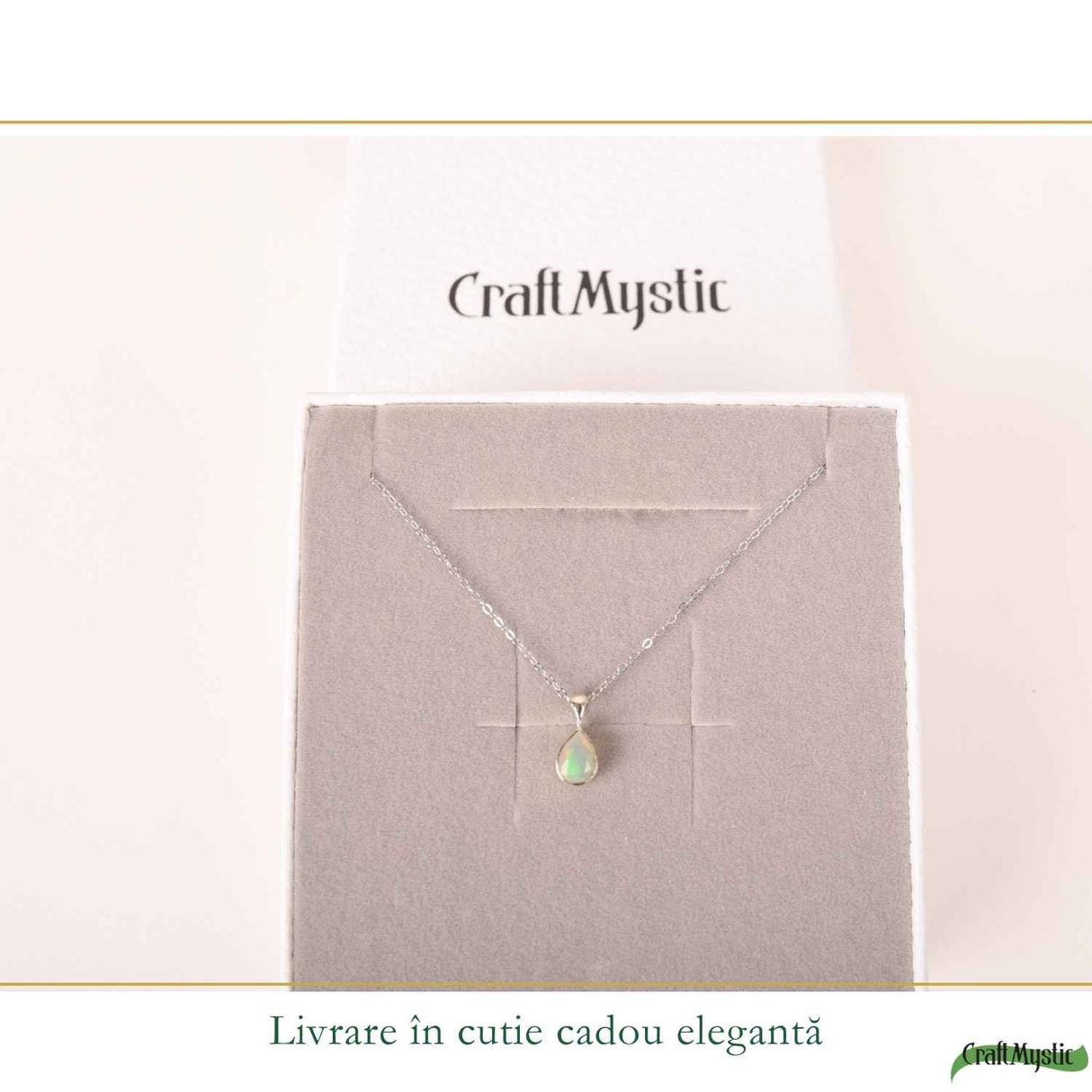 Colier Argint 925 cu Opal Etiopian Lacrima – Intuitie si Echilibru Emotional