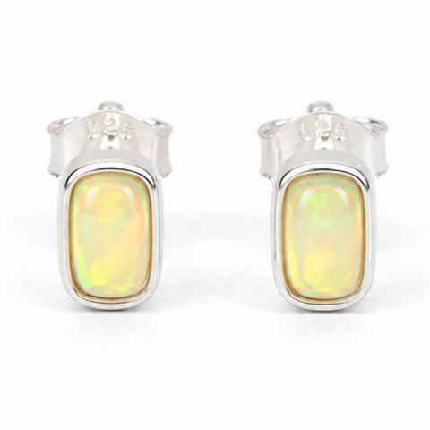 Cercei Argint 925 cu Opal Etiopian Natural – Eleganta si Energie Luminoasa