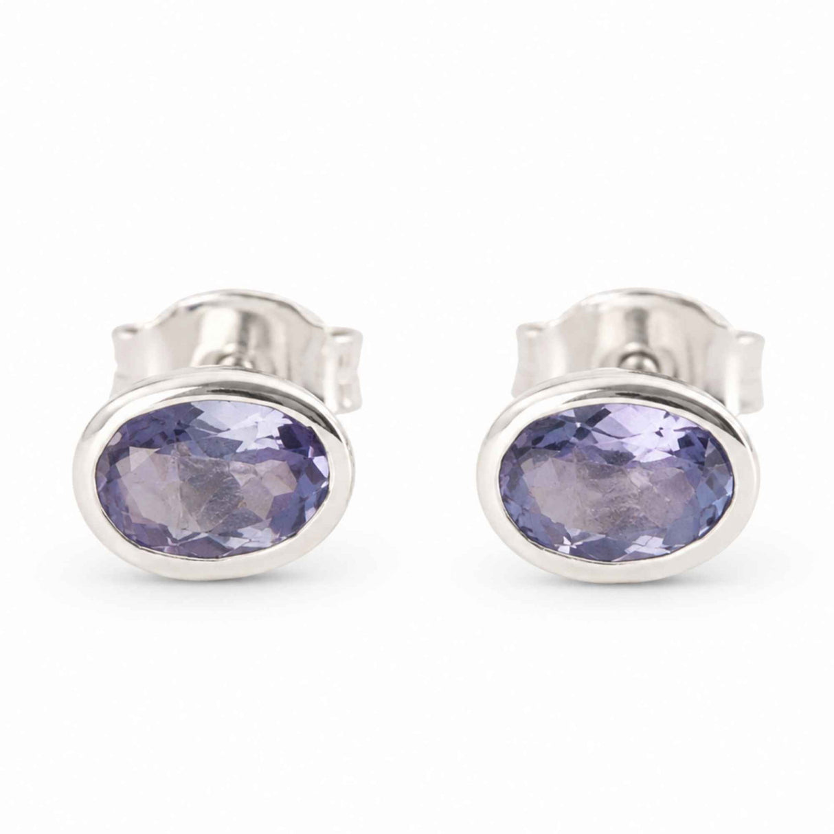 Cercei Argint 925 cu Tanzanit Fatetat Oval – Intuitie si Eleganta Feminina