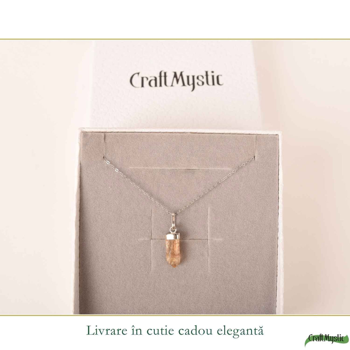 Colier Argint 925 cu Topaz Imperial Varf – Claritate si incredere Interioara
