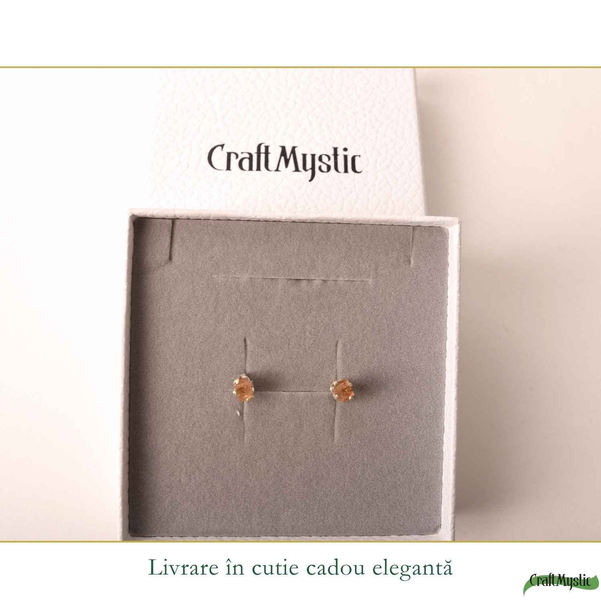 Cercei Argint 925 cu Topaz Imperial Brut – Eleganta Calda si Energie Luminoasa