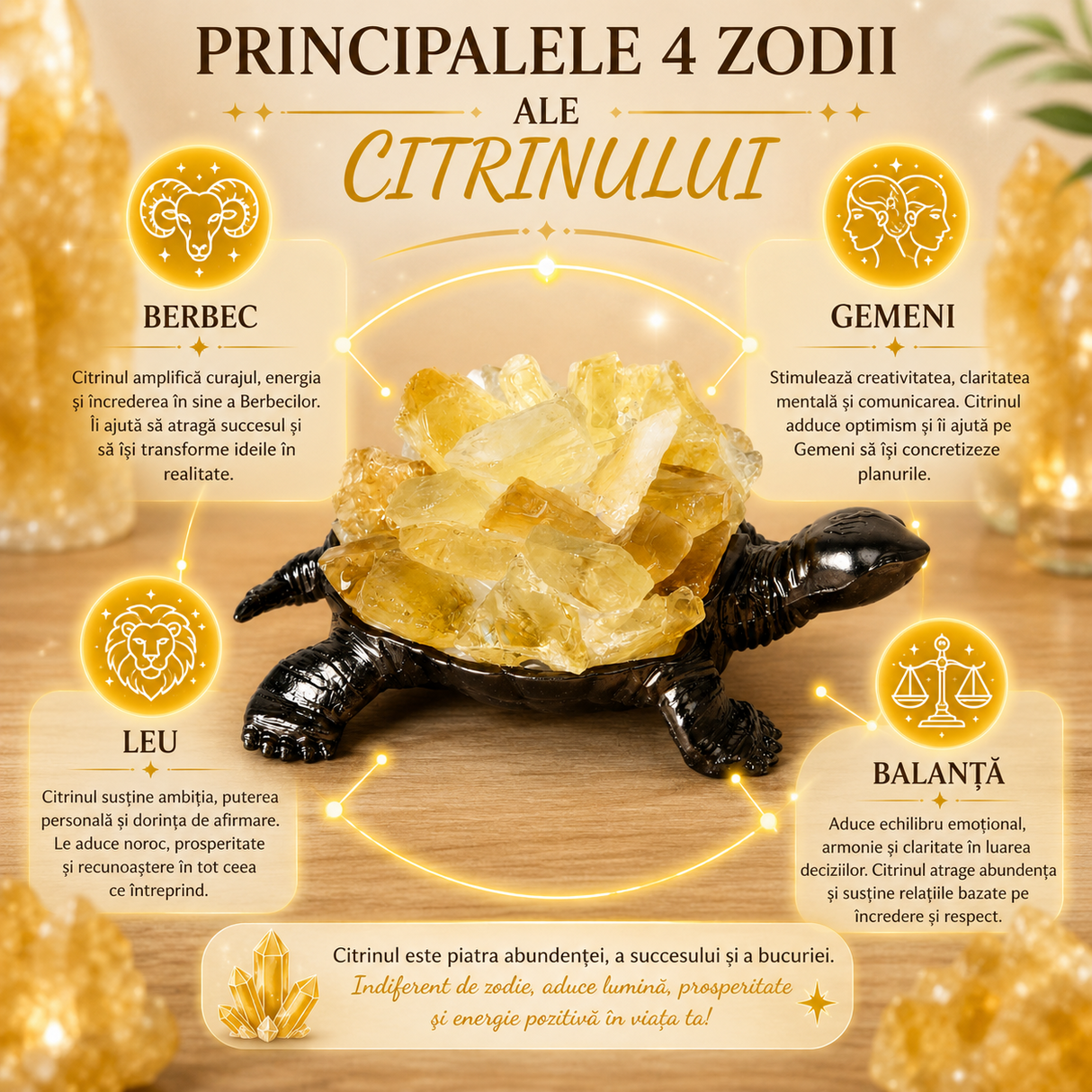 Lampa cu Citrin Natural in Forma de Broasca Testoasa – Prosperitate si Energie Pozitiva