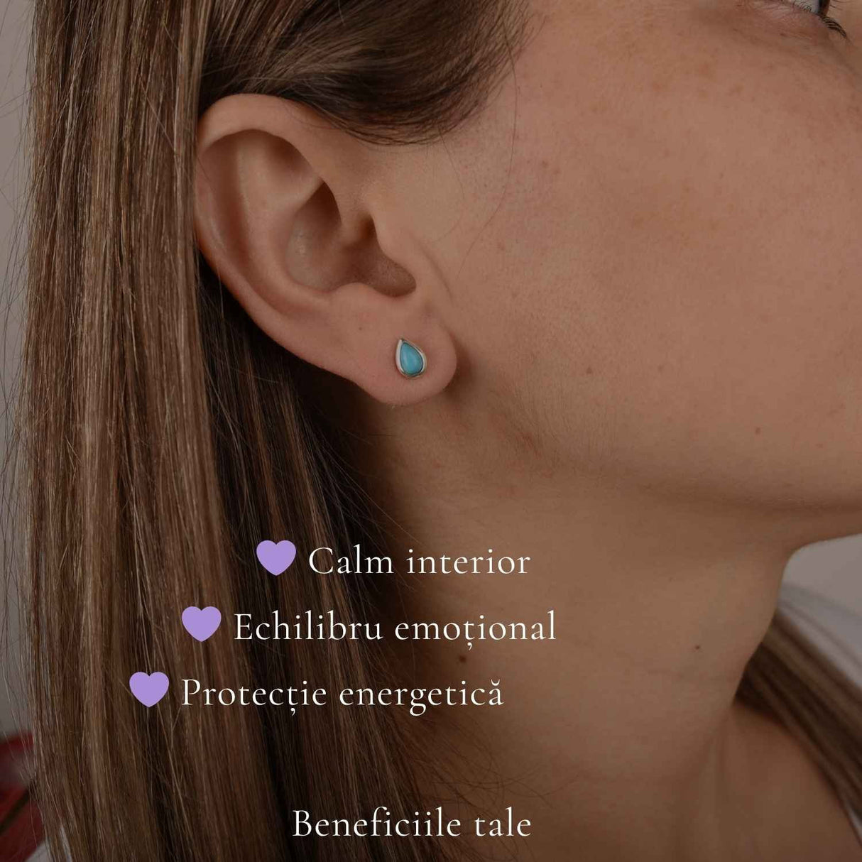 Cercei argint 925 cu turcoaz in forma de lacrima – protectie si echilibru