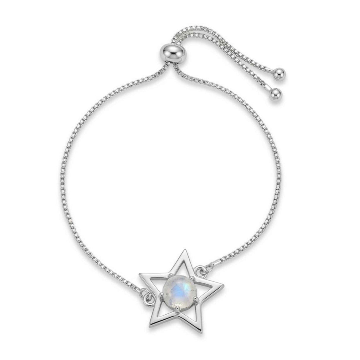 Bratara Argint 925 cu Piatra Lunii Stea – Intuitie si Echilibru Feminin