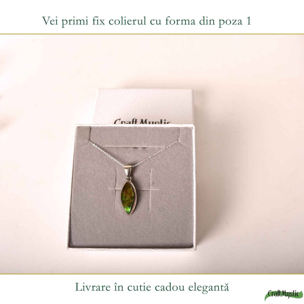 Colier Argint 925 cu Amolit Natural Delica – Prosperitate, Energie si Eleganta