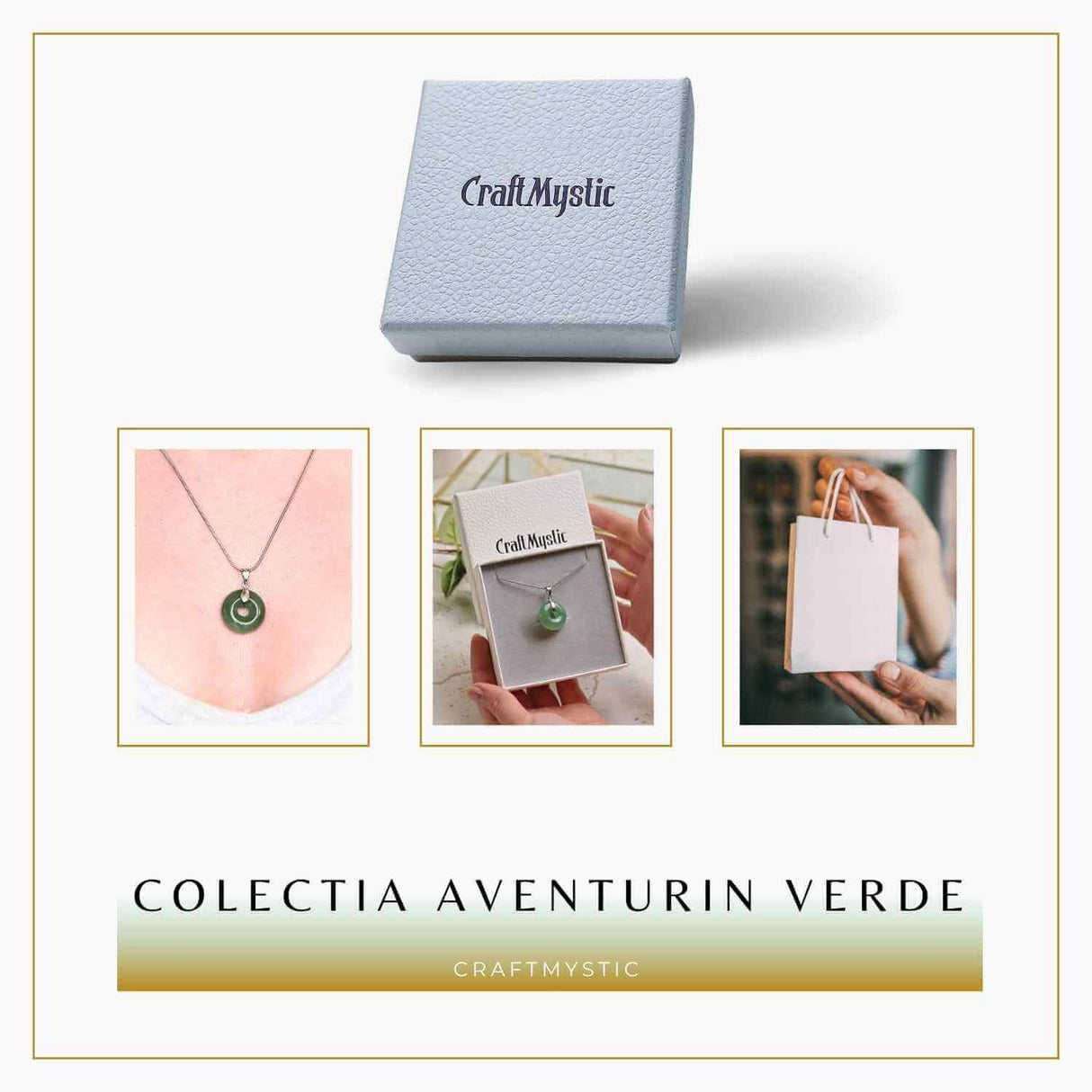 Colier Argintiu cu Aventurin Verde Forma Pi - Echilibru si Prosperitate, Lungime Totala 50 cm, Diametru Pandantiv 20 mm