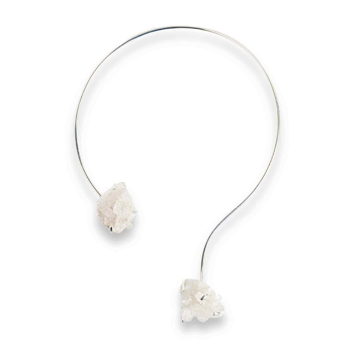 Colier Choker Argintiu cu Cristal de Stanca - Echilibru si Claritate Energetica