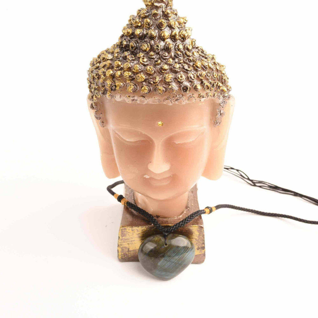 Colier cu cristal Labradorit in forma de inima - o piatra semipretioasa pentru meditatie, intuitie, imaginatie
