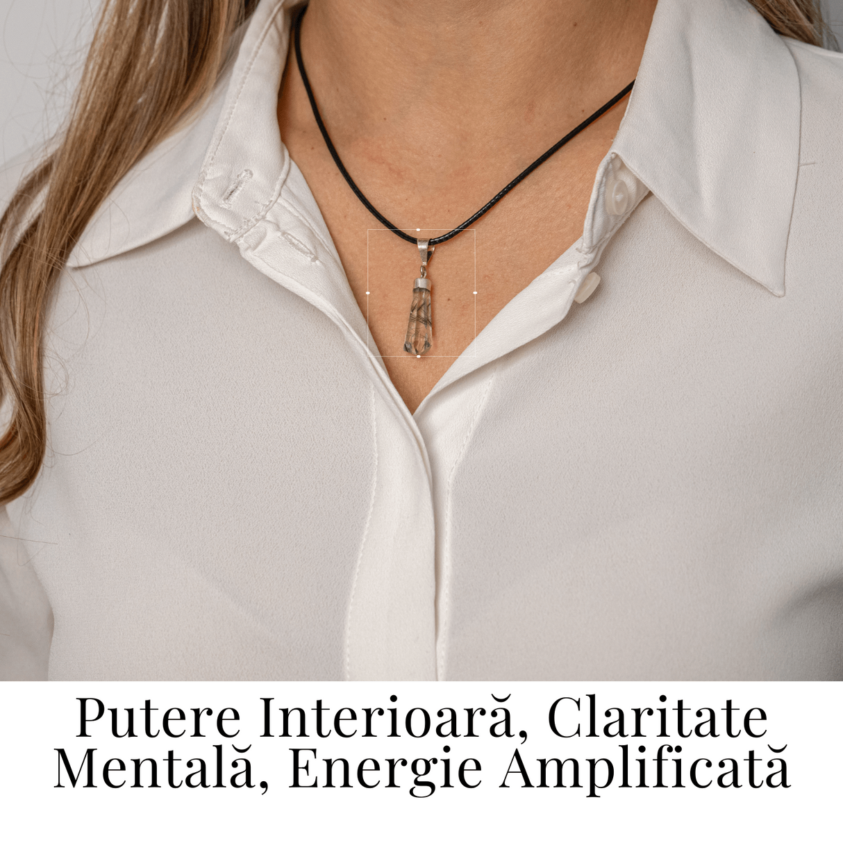 Colier Cuart Rutilat in Varf - Claritate, Putere Interioara si Energie Amplificata