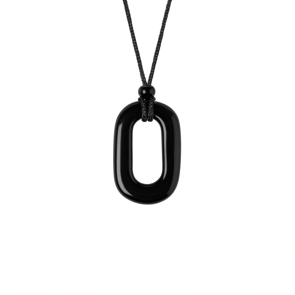 Colier cu Pandantiv Oval din Obsidian Natural - Piatra Protectoare
