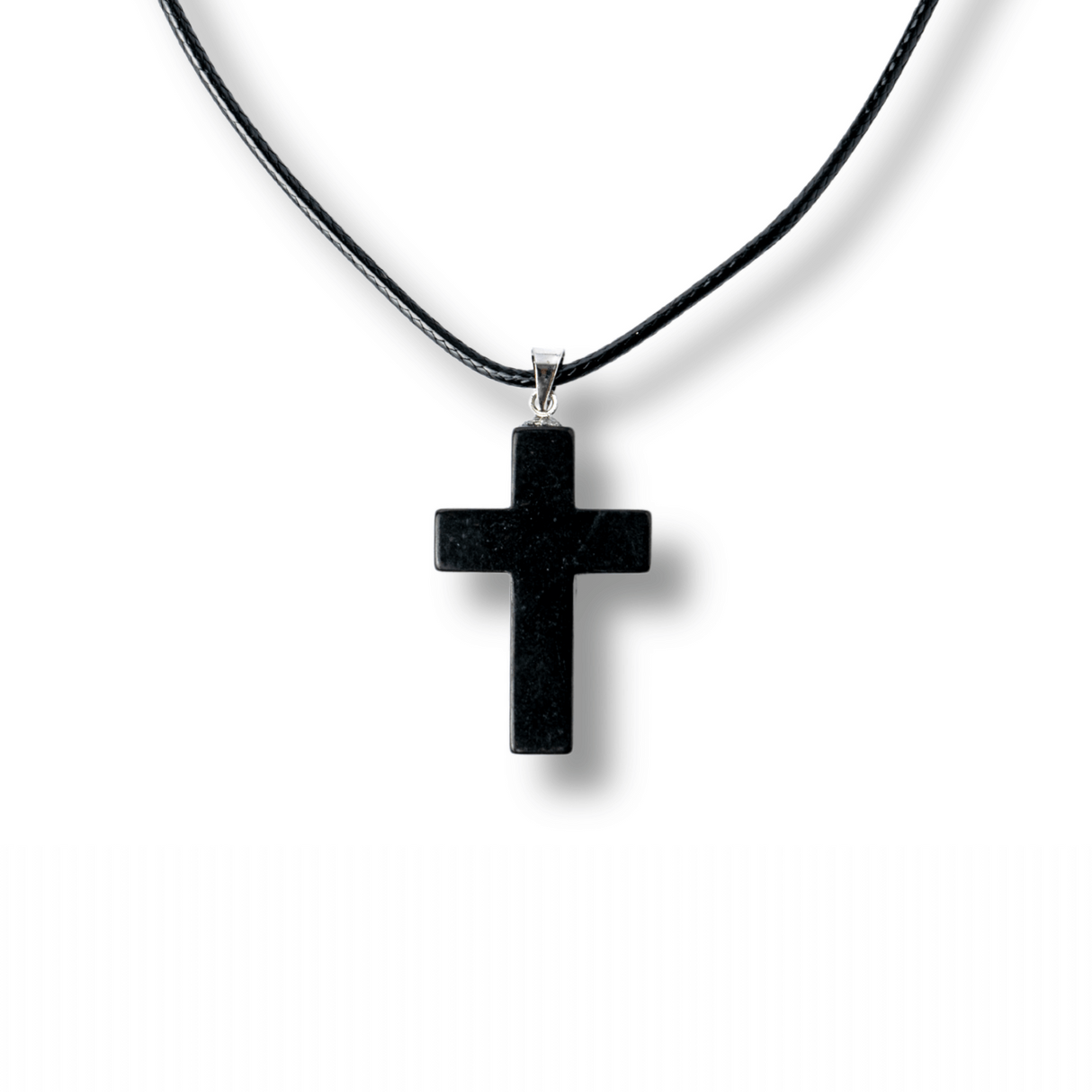 Colier cu Pandantiv Cruce din Shungit Natural - Protectie Energetica si Liniste Interioara