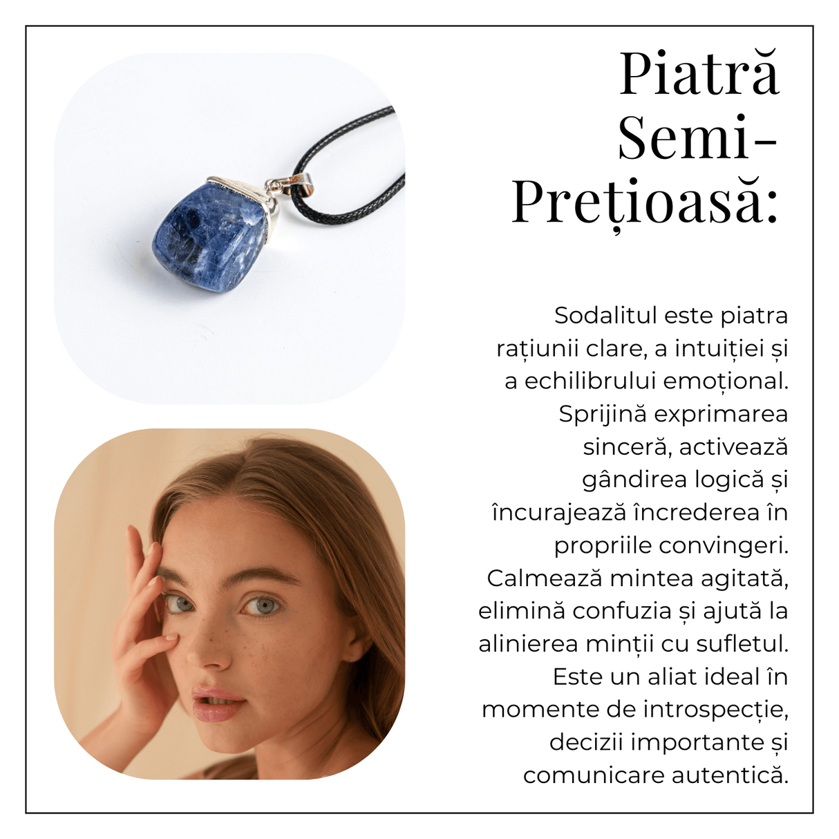 Protectie Emotionala si Focus - Pandantiv cu Sodalit