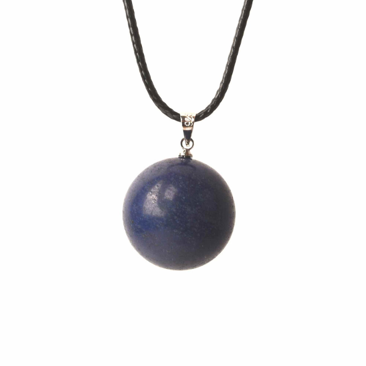 Colier cu piatra semipretioasa rotunda Lapiz Lazuli - pandantiv din pietre pretioase naturale mixte 7 Chakre - Copie