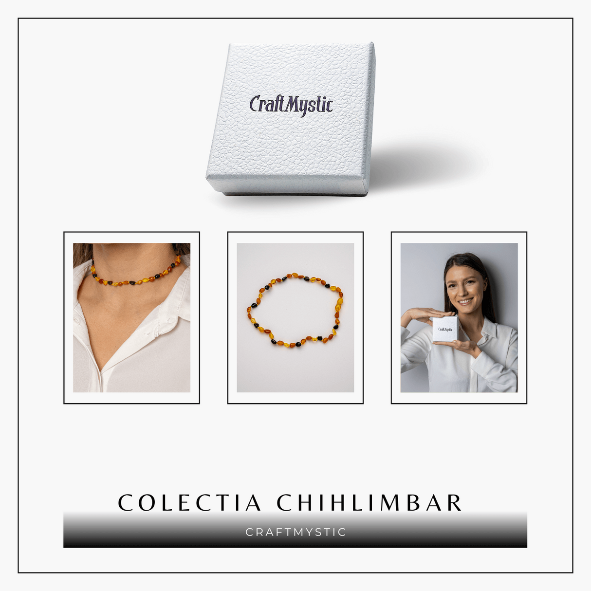 Colier Natural din Chihlimbar Multicolor - Galben si Maro Rosiatic pentru Protectie, Energie si Echilibru