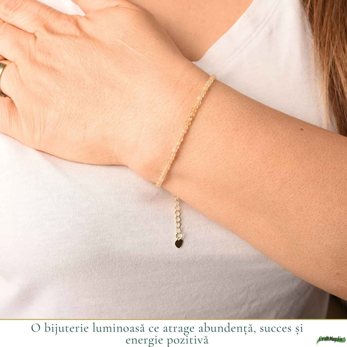 Bratara Fina cu Citrin Fatetat 2 mm– Prosperitate si Energie Pozitiva