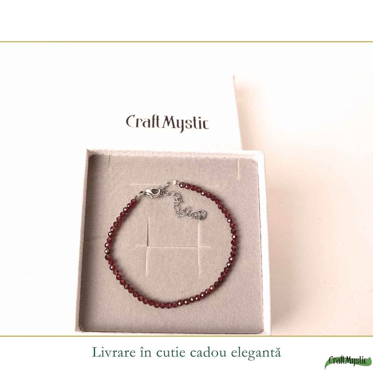 Bratara eleganta cu Granat Natural Fatetat 3 mm – Pasiune si Eleganta Naturala