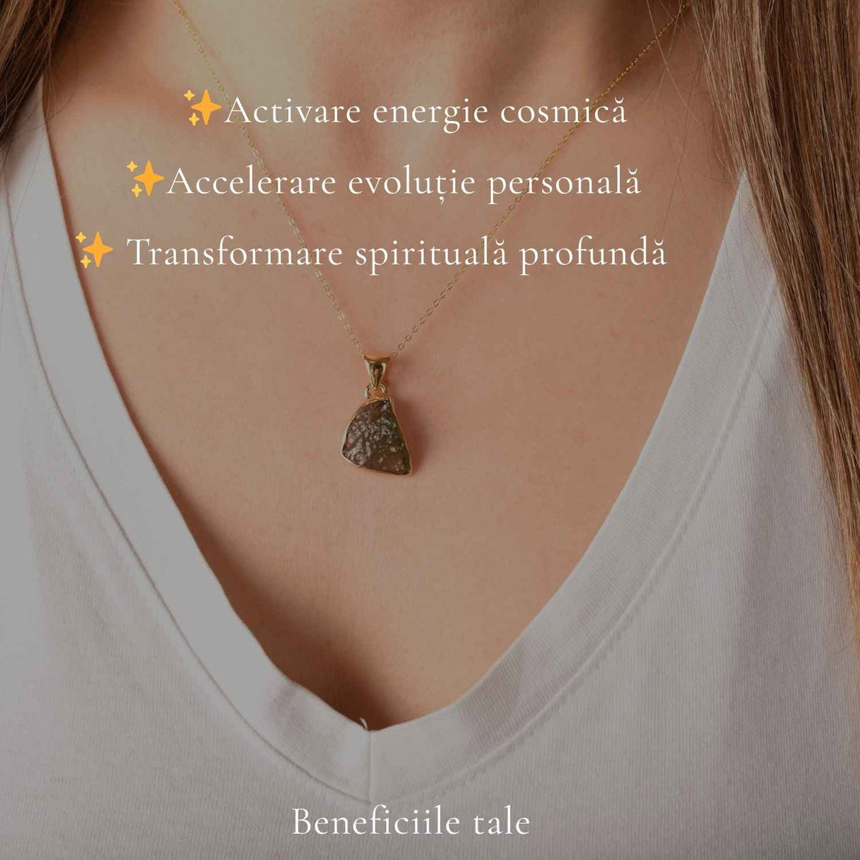 Colier Moldavit Brut Neuniform cu Argint 925 Placat cu Aur 18k – Energie si Claritate Autentica