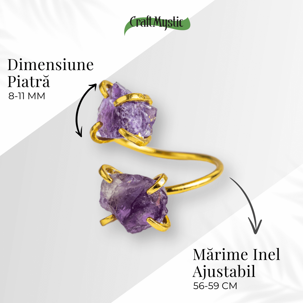 Talismanul Echilibrului - Inel Auriu cu Ametist pentru Calmul Mintii