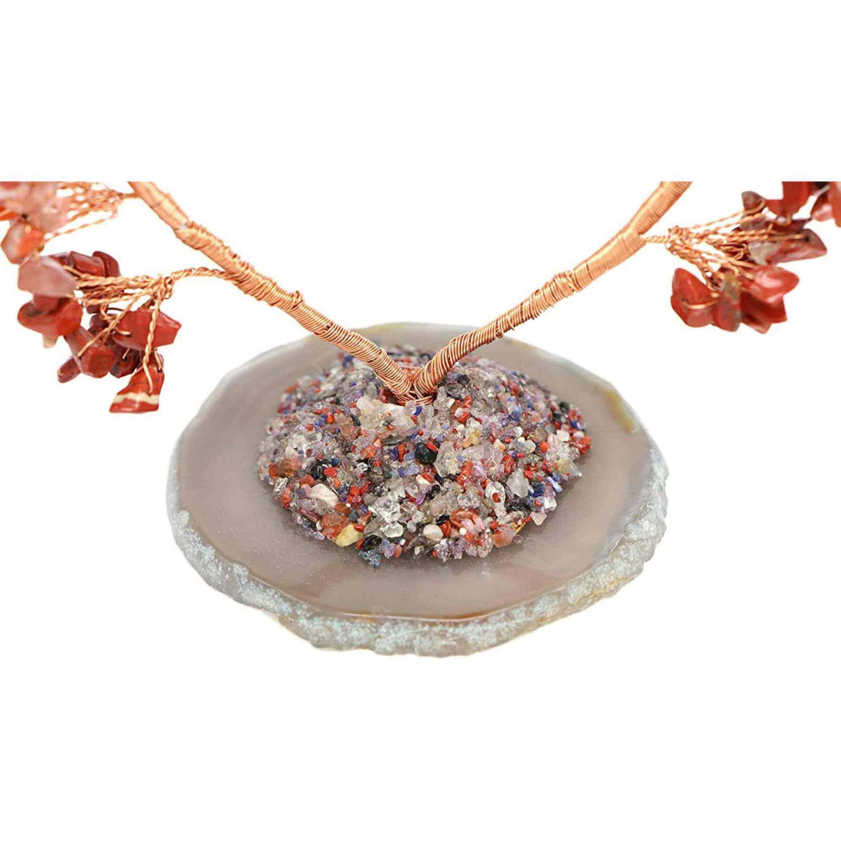Copac pietre semipretioase 7 chakra in forma de inima - Decor cristal feng shui, accesorii premium pentru birou