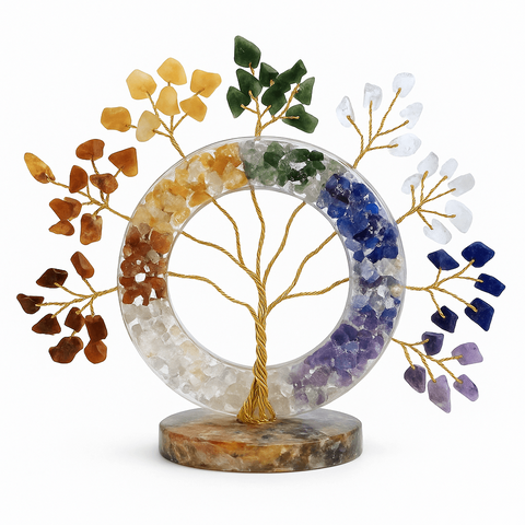 Orgonite Tree with 7 Types of Natural Stones - Harmony and Energy