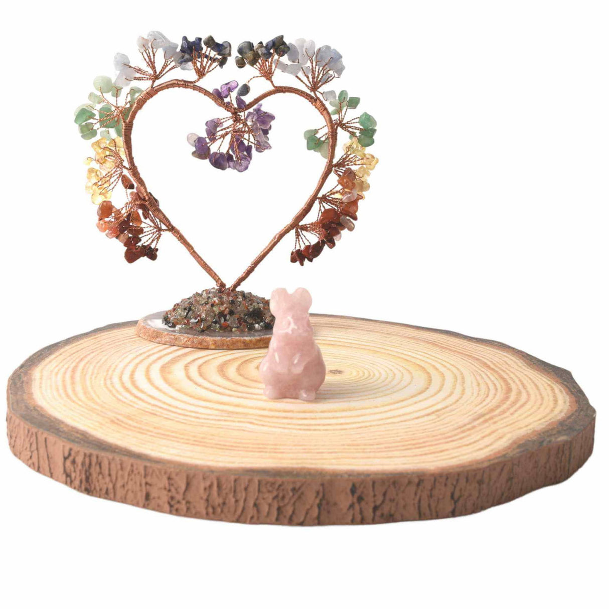 Figurina 4 cm cu forma de iepure sculptata manual din Cuart Roz natural - Cristale si pietre vindecatoare semipretioase cu animale