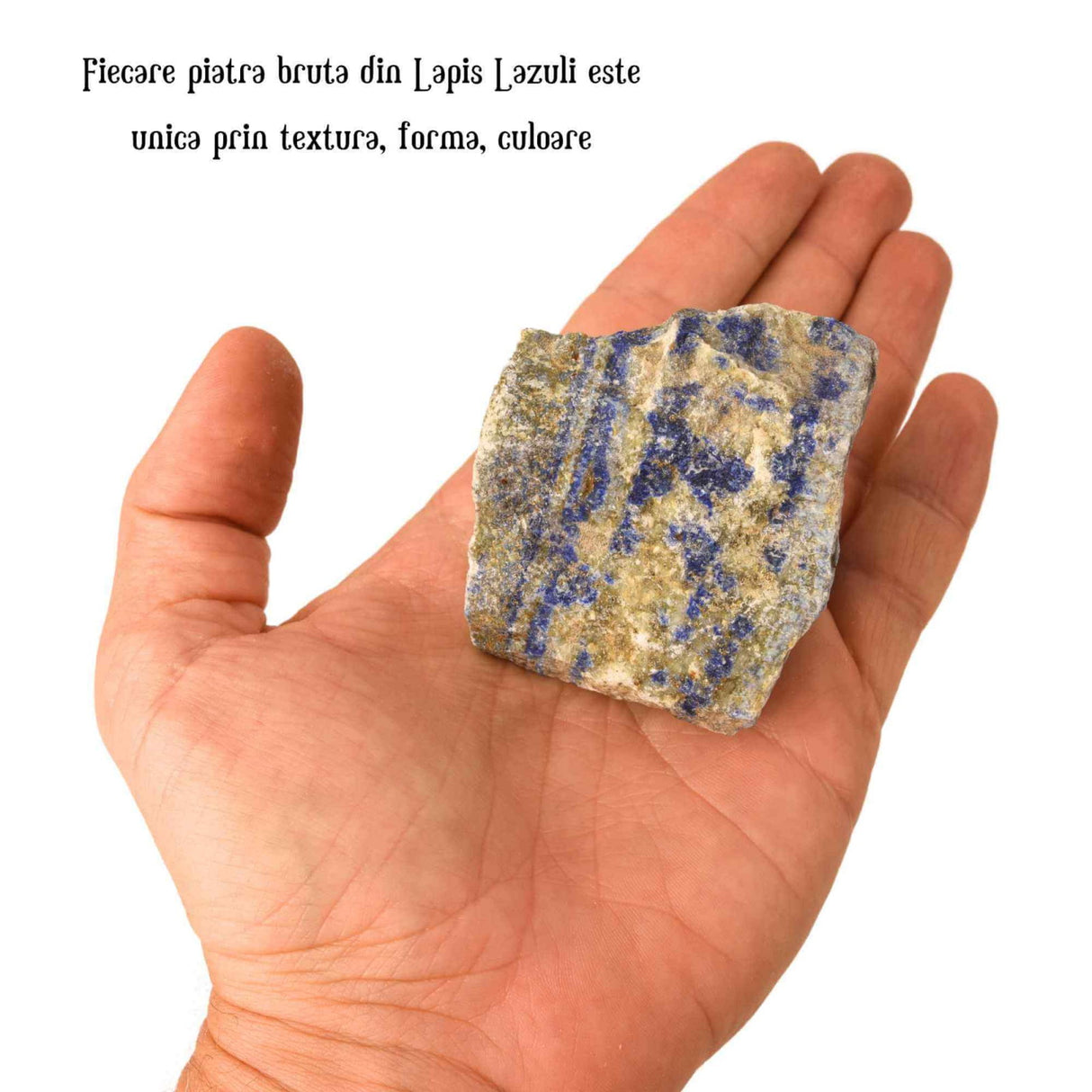 Cristal Natural Brut Lapis Lazuli - Piatra de Vindecare si Auto-Cunoastere, Dimensiuni 5.5-7 cm, Greutate 80-150g