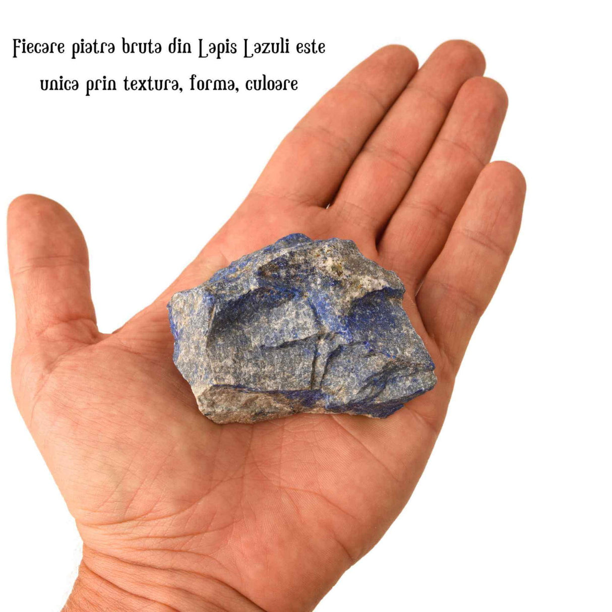 Cristal Natural Brut Lapis Lazuli - Piatra de Vindecare si Auto-Cunoastere, Dimensiuni 5.5-7 cm, Greutate 80-150g