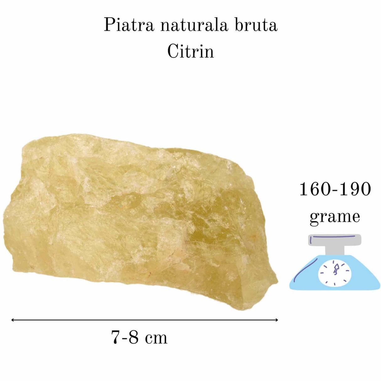 Cristal natural unicat Citrin pietre brute 6-7 cm - Pietre semipretioase pentru optimism, creativitate, motivatie