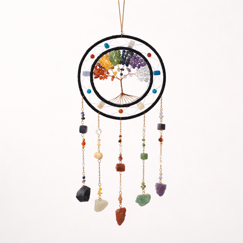 Dreamcatcher cu cele 7 chakre - un simbol al armoniei interioare si al protectiei spatiului personal