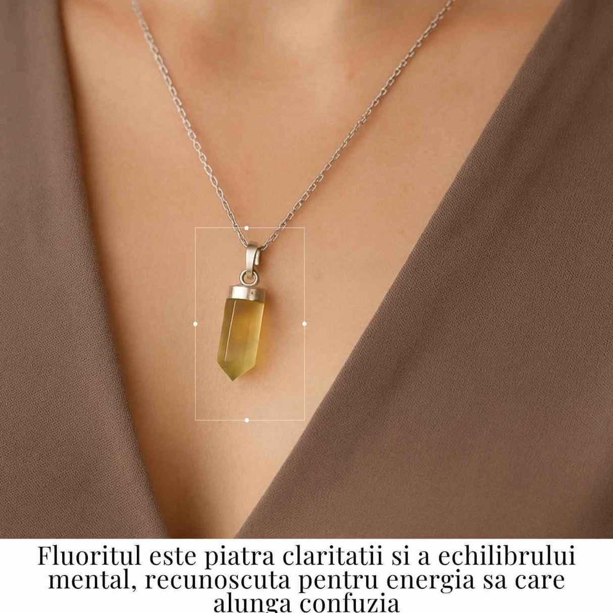 Colier Argint 925 cu Fluorit Natural - Claritate si Echilibru Interioar