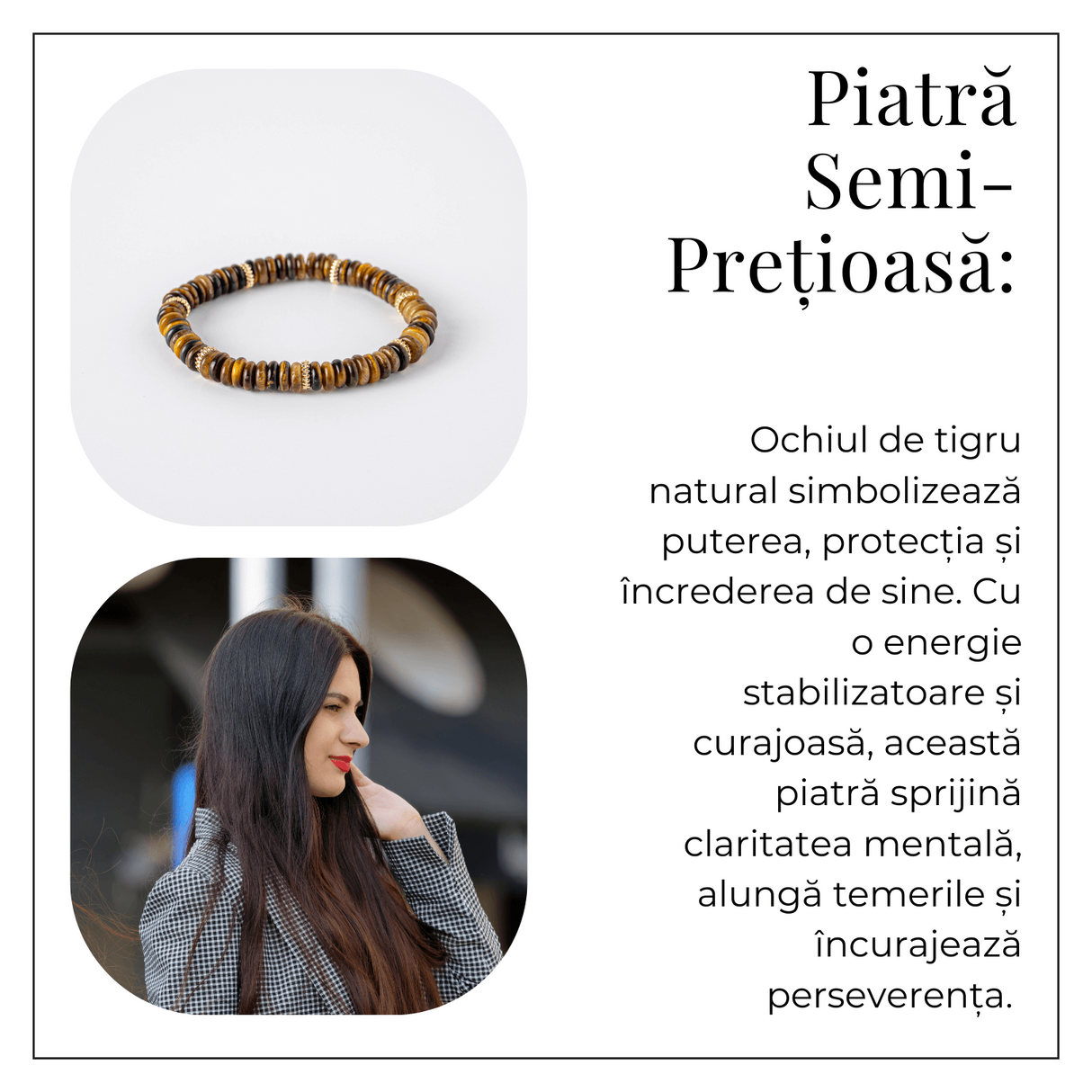 Bratara din Ochi de Tigru Natural - Energie si Protectie Zilnica